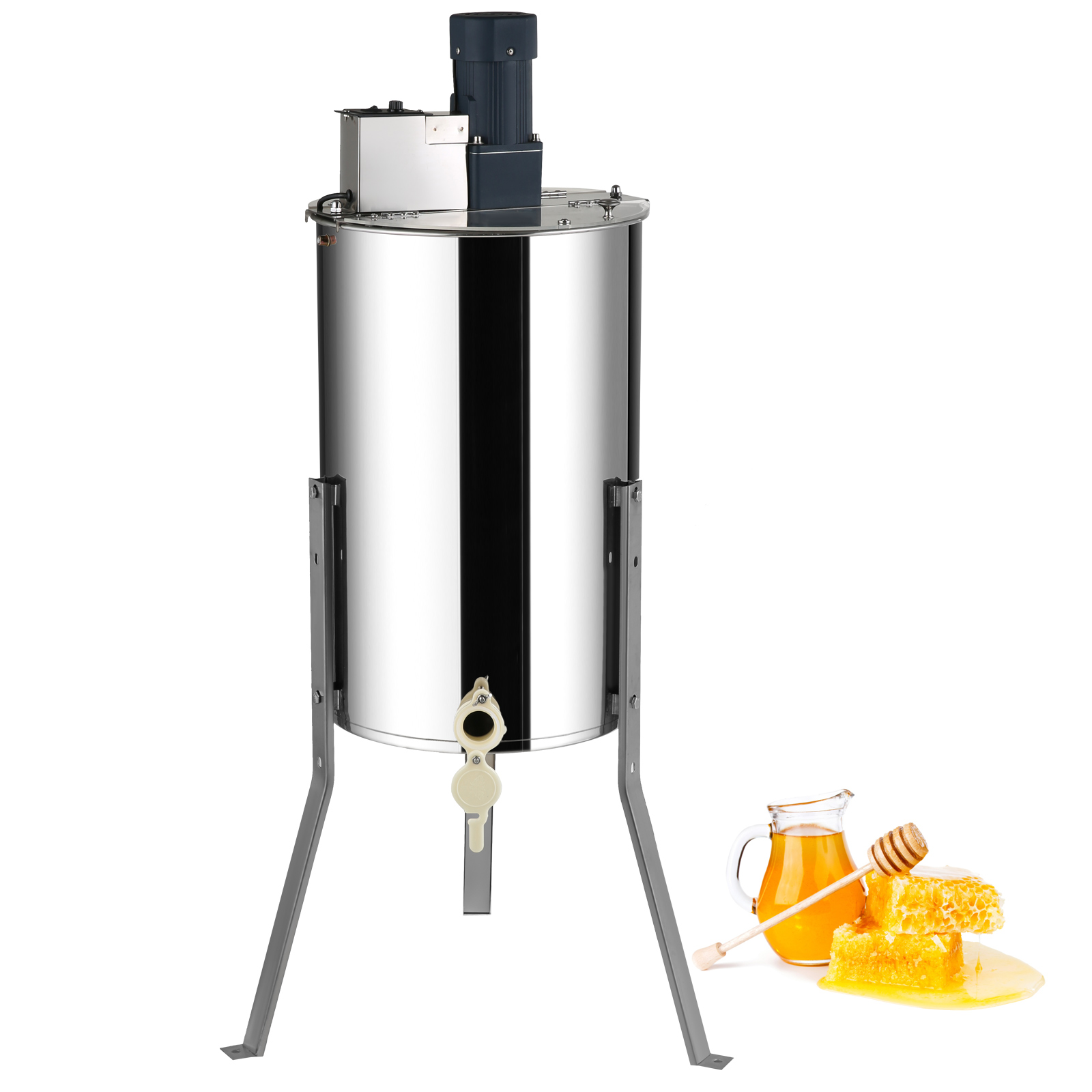 SucceBuy Ekstraktor Madu 2 3 4 Frame Manual Elektrik Stainless Steel Pemutar Sarang Madu Engkol Sentrifugal Madu Peralatan Peternakan Lebah