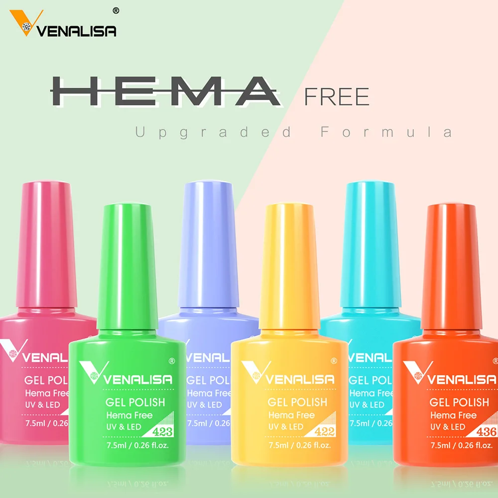เจลทาเล็บเวนาลิซ่า 7.5 มล. ปราศจากสาร HEMA แบบลอกได้ด้วยน้ำยาล้างเล็บ ใช้กับหลอดไฟยูวีและแอลอีดี ให้ความเงางาม ปกปิดเต็มที่ เนื้อสัมผัสยอดเยี่ยม ทำเล็บสวยหรู