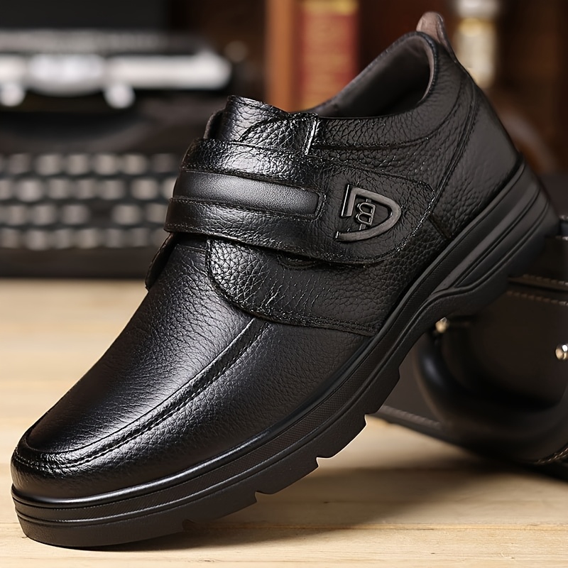 Business casual retro-stijl instappers voor heren, met klittenbandsluiting, comfortabele zachte zool en antislip.