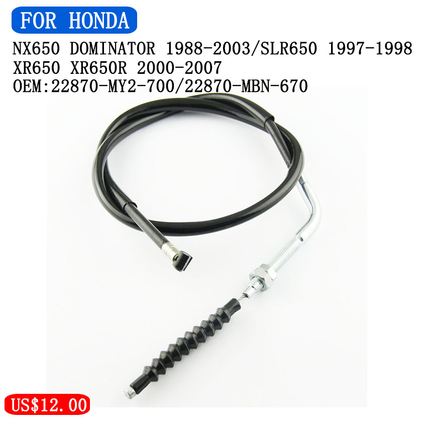 Câble d'embrayage ligne d'embrayage pour moto Honda NX650 Dominator SLR650 XR650 XR650R 22870-MY2-700 22870-MBN-670