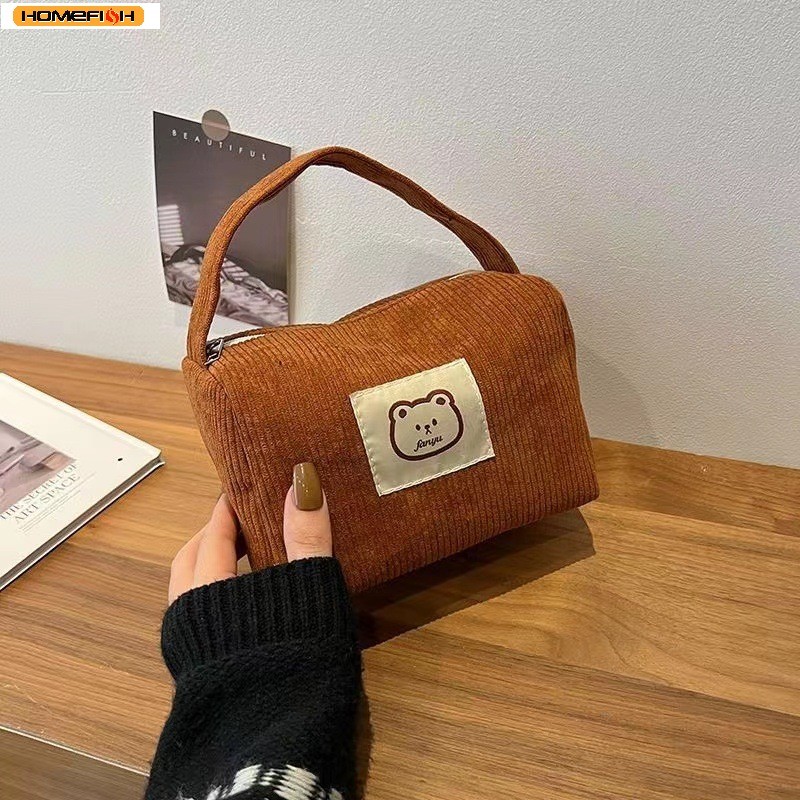 Bolsos de Mano de Peluche HomefishCosmetic, Lindos y Modernos, Suaves y Cómodos, de Gran Capacidad, para Mujer, con Asa