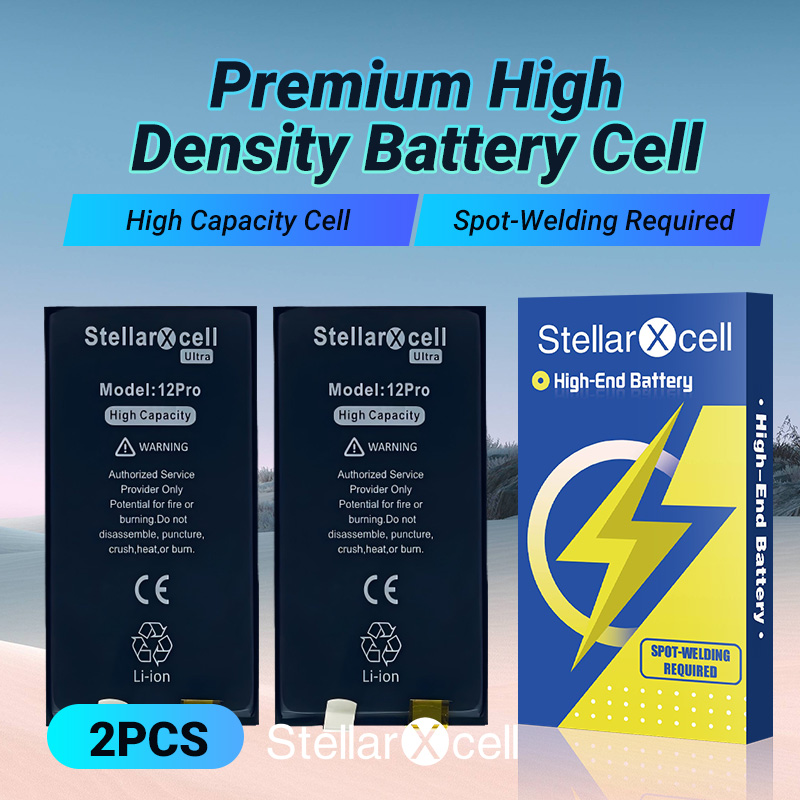 2 шт. StellarXcell без гибкого аккумулятора большой емкости для iPhone 15plus 14ProMax 13Pro 12mini 11 Cell высокой емкости
