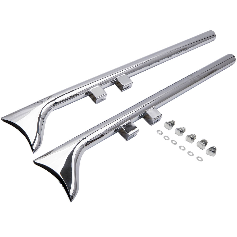 2Pcs/Set Chrome 36" Fishtail Slip On Exhaust Pipe for Harley Touring Road 1995-2016 Hot Sale