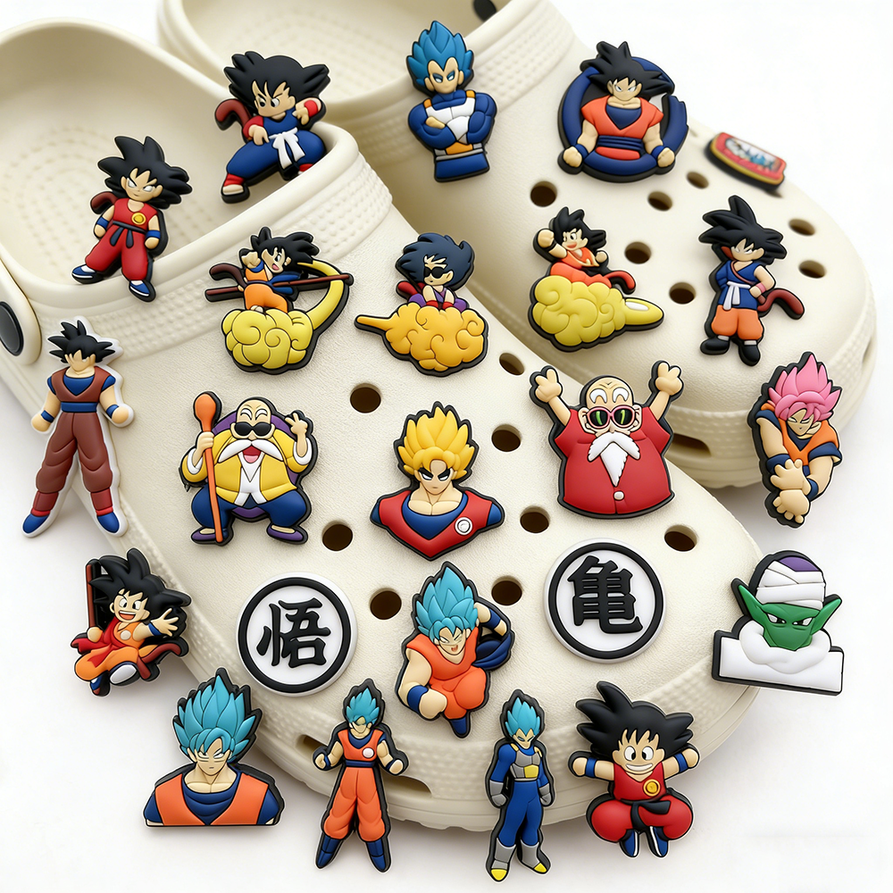 22pcs Dragon Ball Series Schoenbedels voor DIY Schoendecoraties Schoenaccessoires voor Crocs Klomp Sandaal Versieren Gesp Unisex Cadeau
