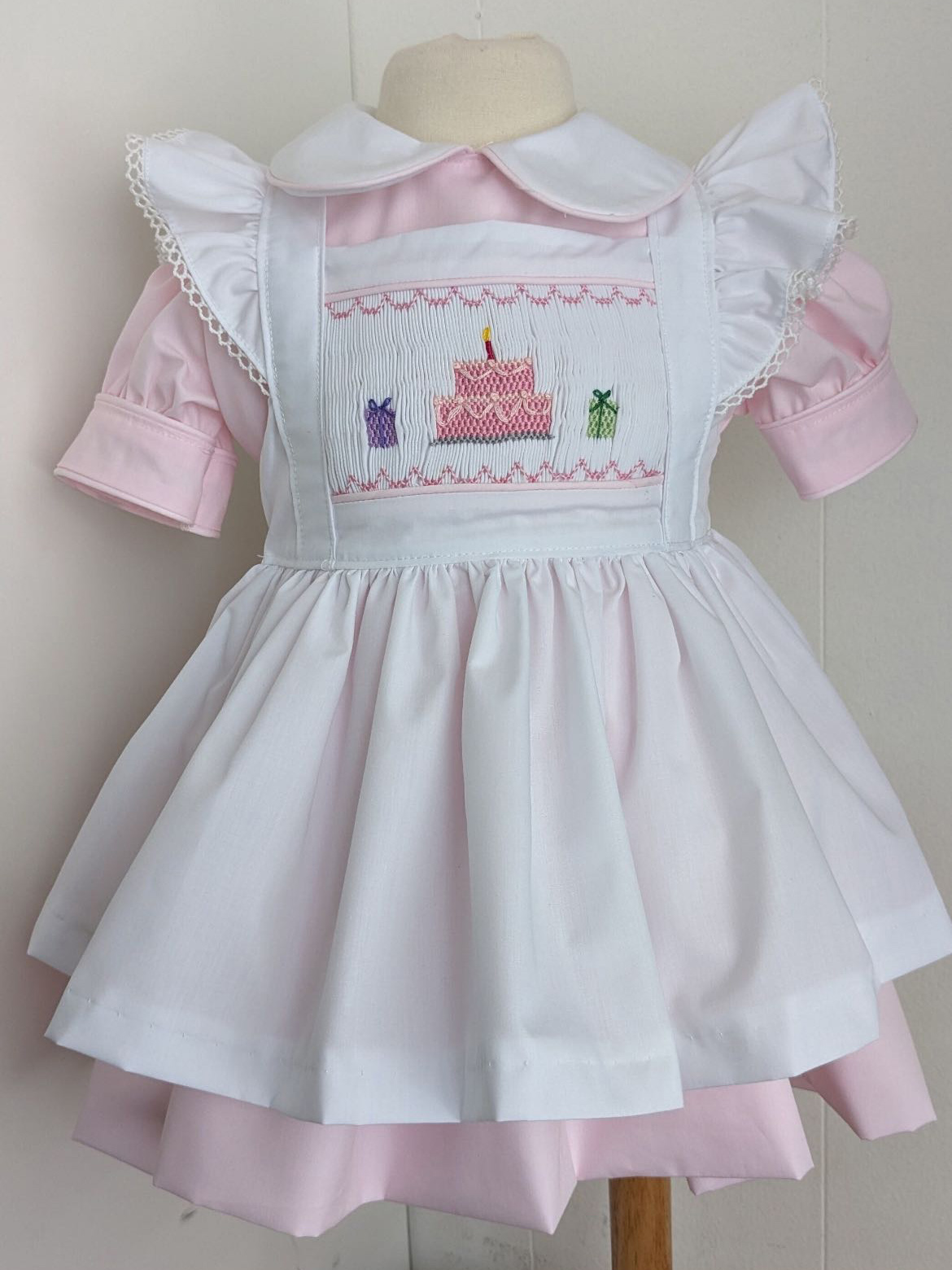 0-12y bebê menina verão bolo rosa smocked turco vintage vestido de princesa para aniversário feriado páscoa fotografia eid a141