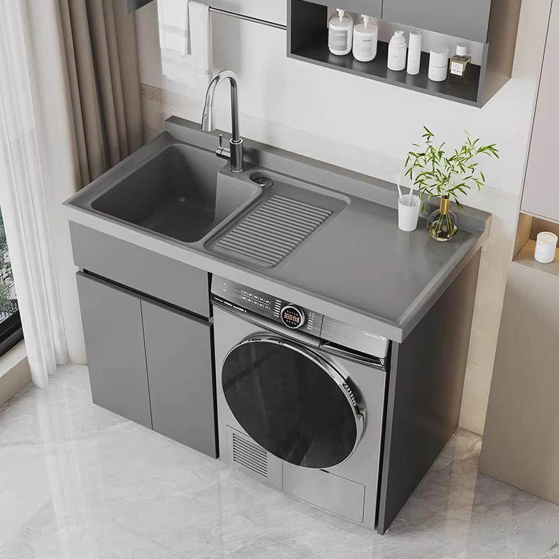 Minimalistyczna, nordycka, kreatywna szafka na pranie na balkon, aluminiowa umywalka o strukturze plastra miodu, zmywak, zestaw pralka-wascharka, meble łazienkowe, baño FYLC