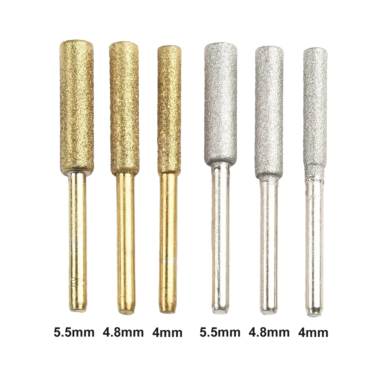에머리 코팅 원통형 버 전기톱 샤프너, 스톤 파일 체인 그라인딩, 4.0mm, 4.8mm, 5.5mm, 6 개