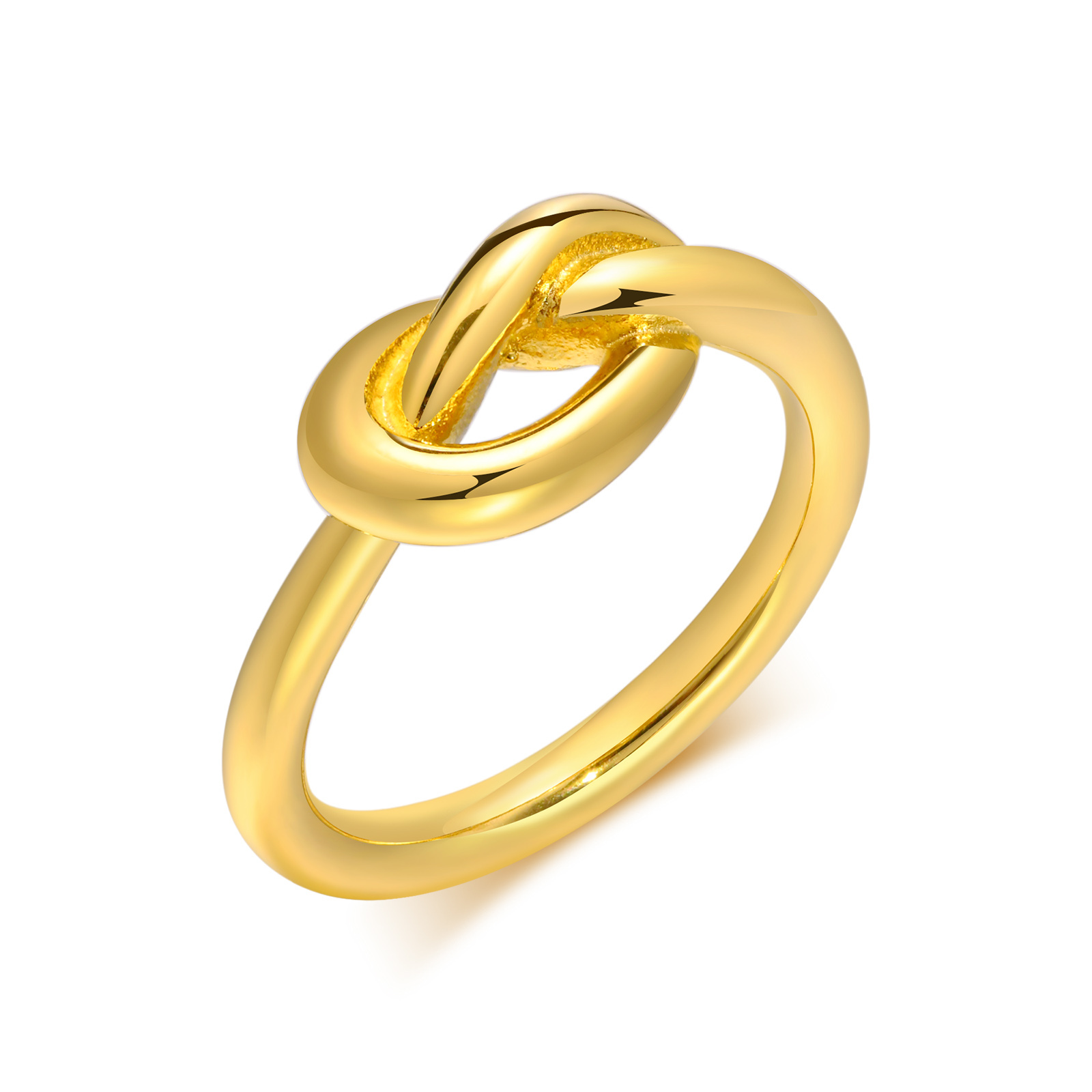 Кольцо Love Knot для женщин, изящное кольцо из нержавеющей стали с позолоченным покрытием, массивные ювелирные изделия с узлом для крошечного галстука