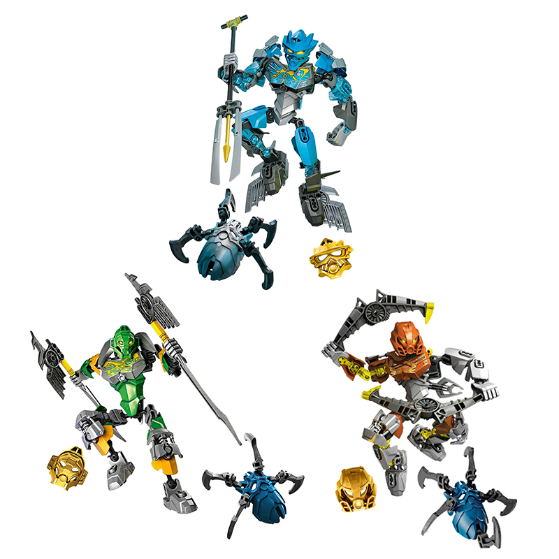 Новый Bionicle Ice Master Золотая маска Строительные блоки 2в1 Воины Фигурки Мех Воин Робот Кирпичи Игрушки для мальчиков Подарки