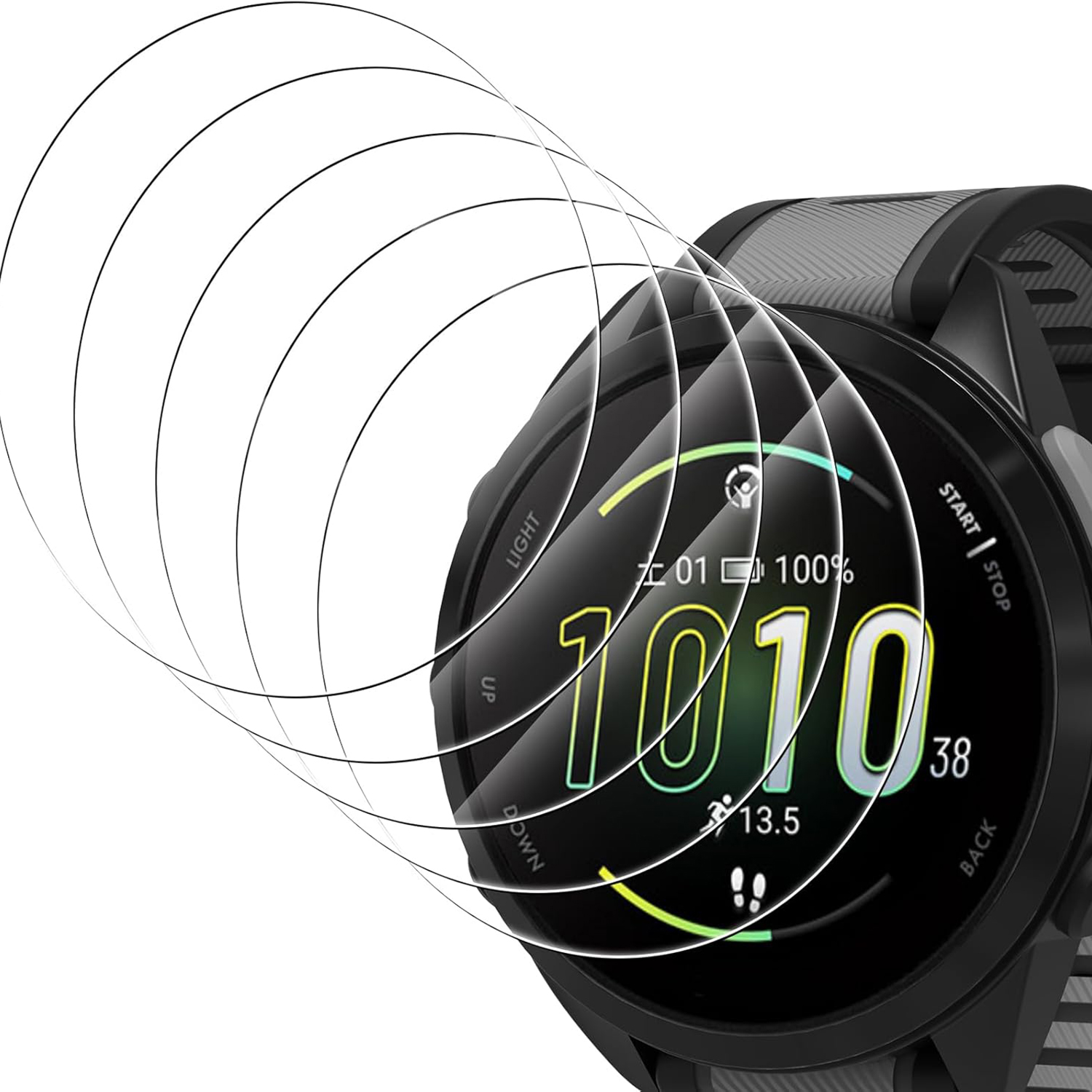 5 pezzi di vetro temperato per Garmin Fenix 8 7X 6X Pro 7 6 7S 6S 5 5S Solar AMOLED, pellicola protettiva antigraffio per schermo, accessori.