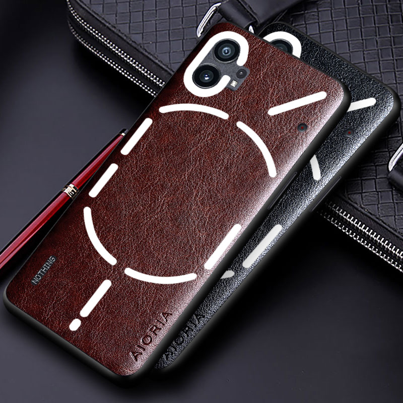 Étui en cuir de luxe pour Nothing Phone 1 2, Funda Business, couleur unie, souple, TUP et PC dur, housse de téléphone pour rien (1)