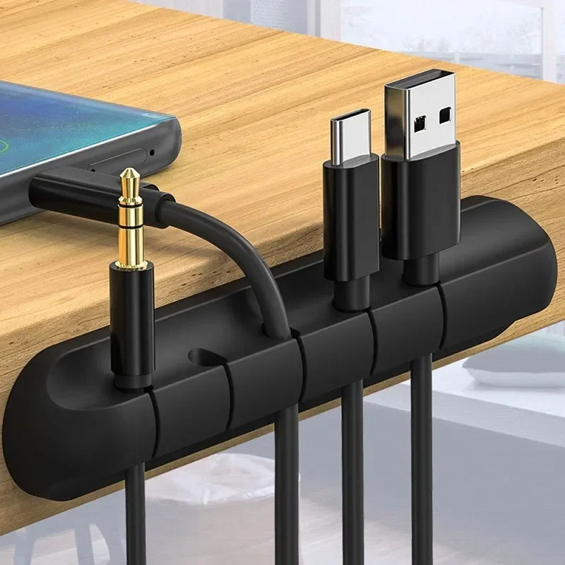 1/2 stücke Silikon USB Kabel Organizer Kabel Wickler Desktop Ordentlich Management Clips Kabel Halter für Maus Kopfhörer Draht Organizer