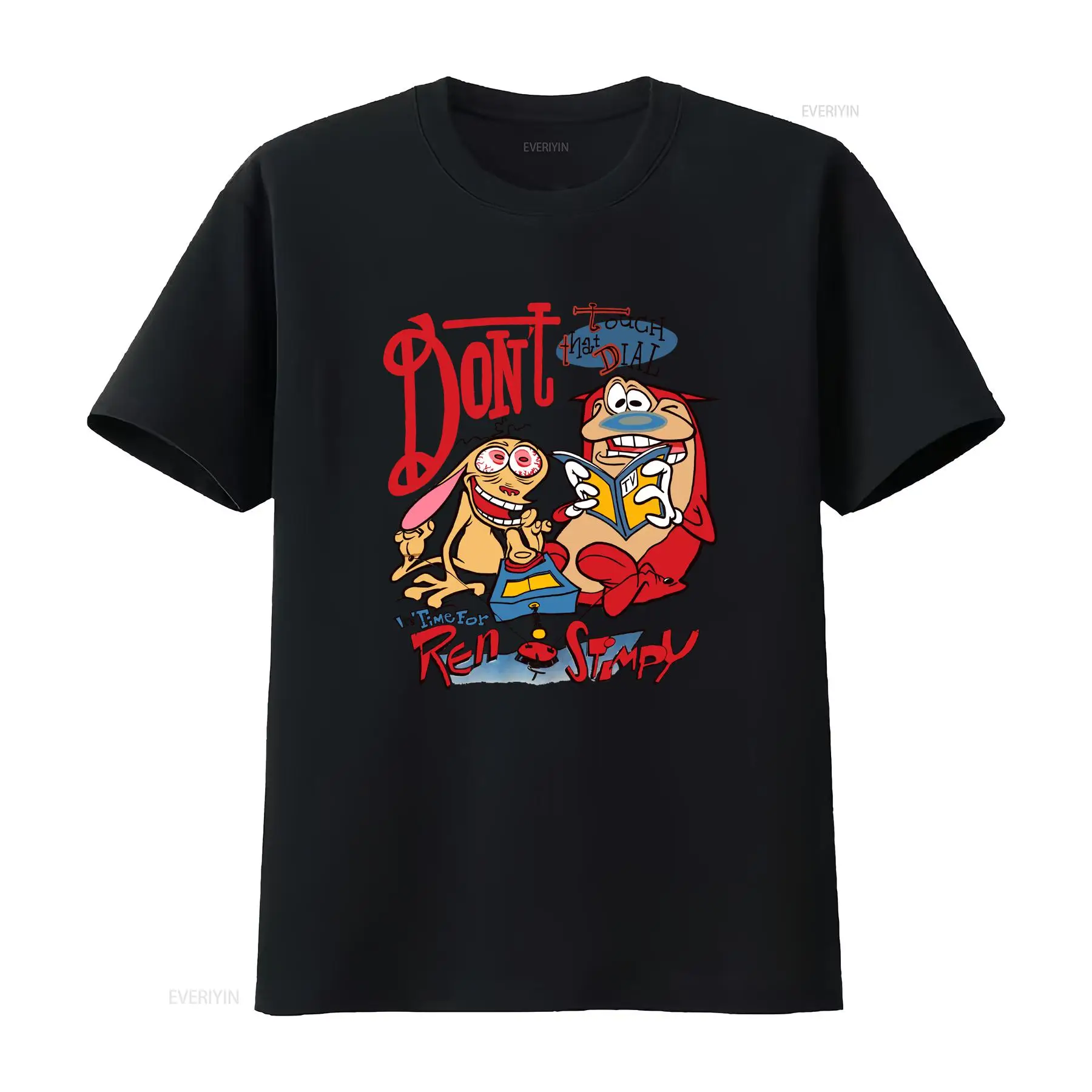 Koszulki vintage Ren i Stimpy, bawełniana koszulka S-4XL NN719, vintage, sprana, z grafiką, męska, elastyczna odzież designerska, streetwear