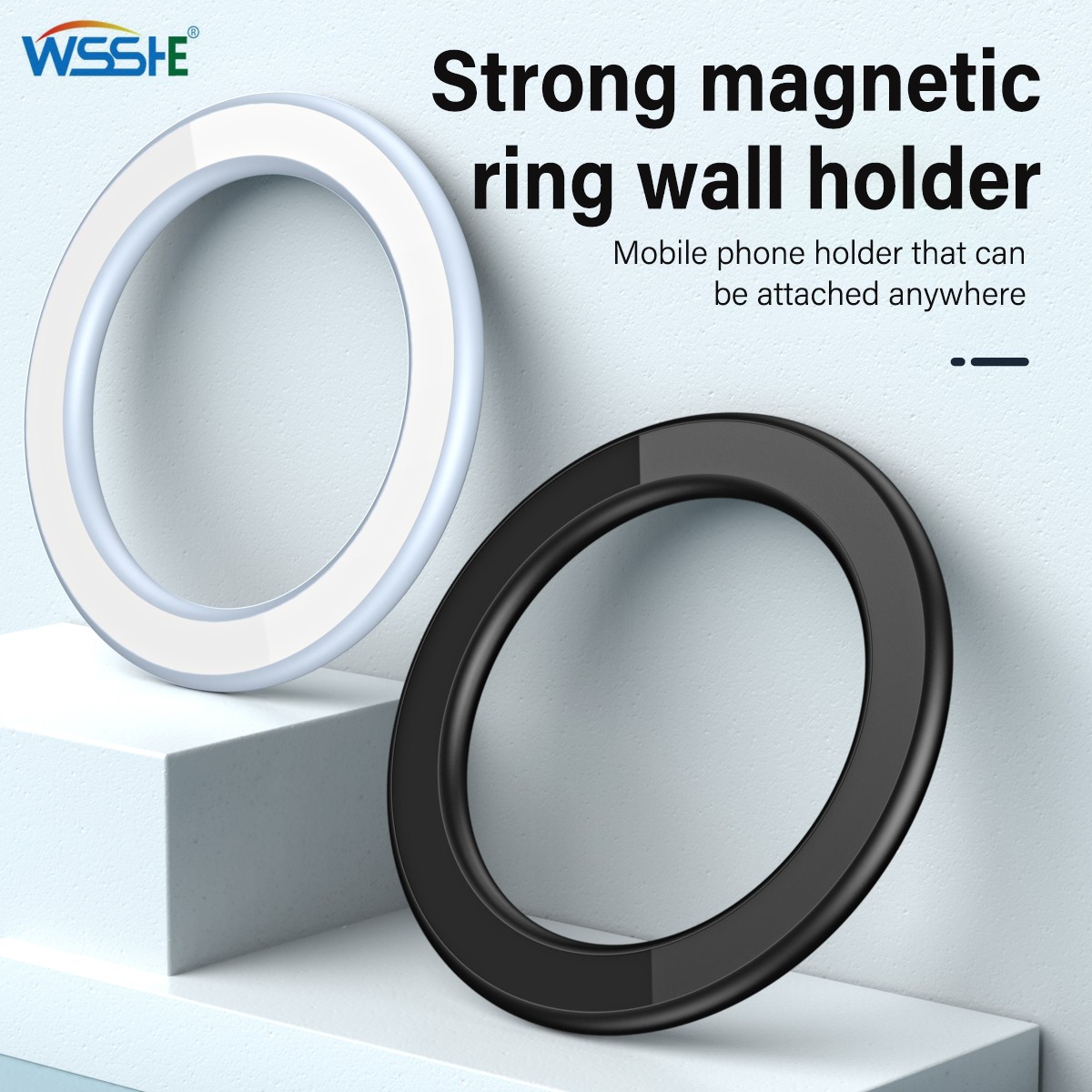 Soporte de anillo magnético para iPhone 14, 13, 12, soporte magnético de pared para teléfono móvil, soporte magnético para teléfono de coche para funda Magsafe, ipad y tableta
