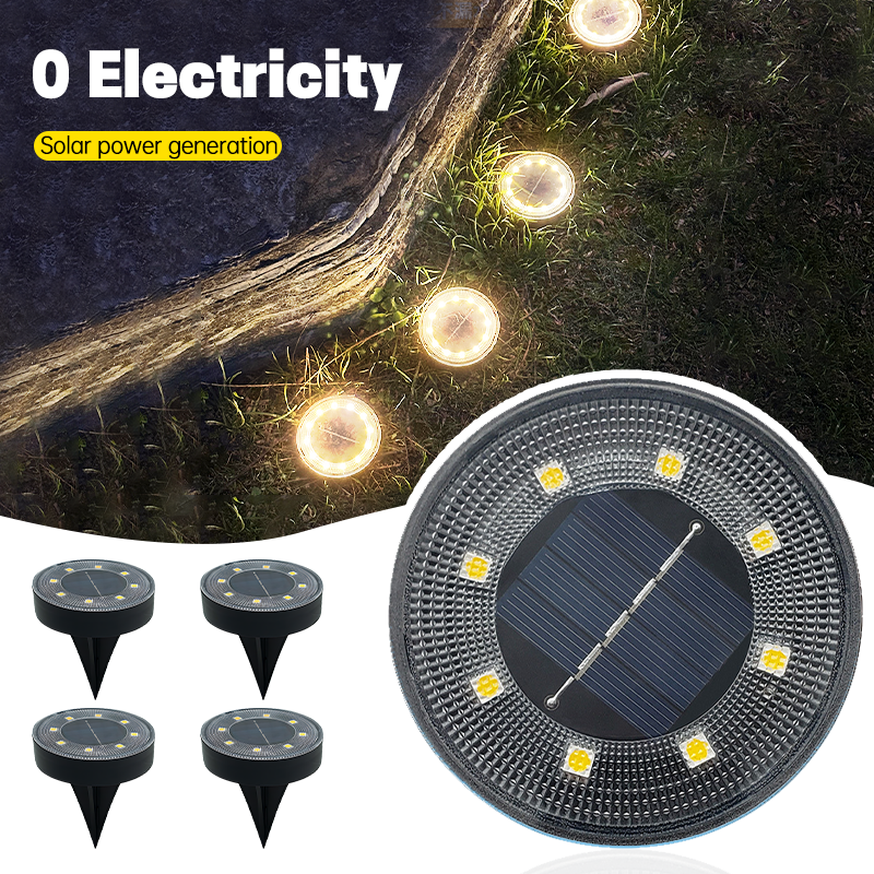 Lámparas de pie LED de energía Solar para exteriores, lámparas subterráneas impermeables para decoración de césped, lámpara de decoración de jardín, 1-8 Uds.