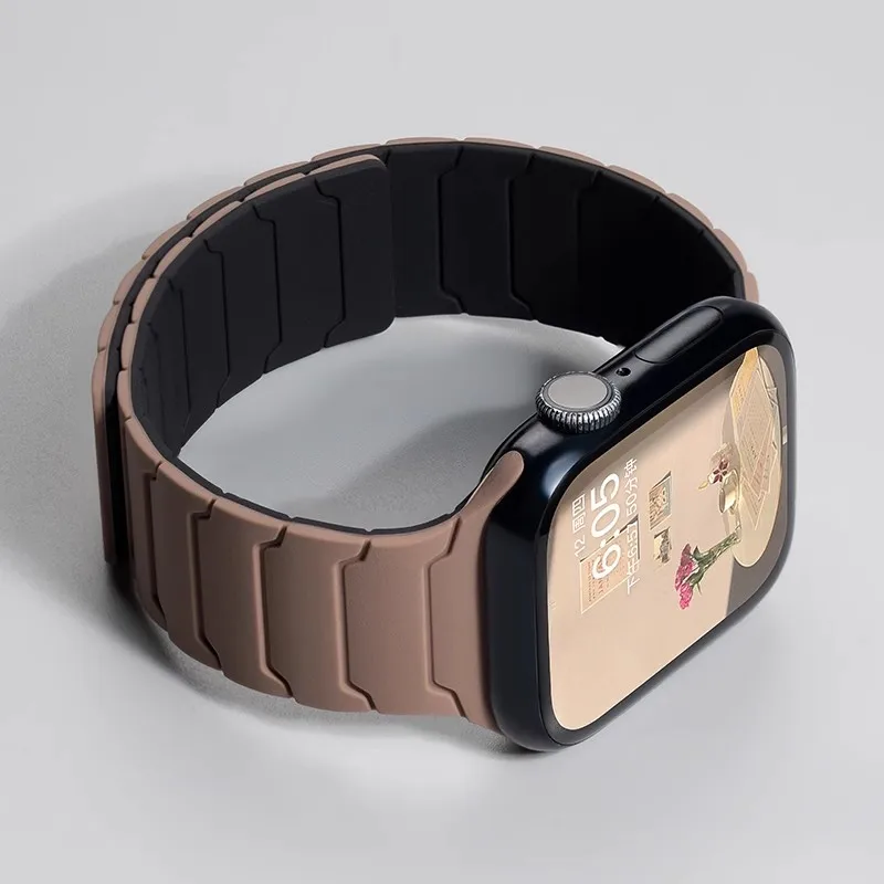Bracelet magnétique pour bracelets de montre Apple Ultra 49 45mm 44 46mm 42 40mm, ceinture en Silicone pour iWatch série 11 10 8 7 6 5 9 3SE