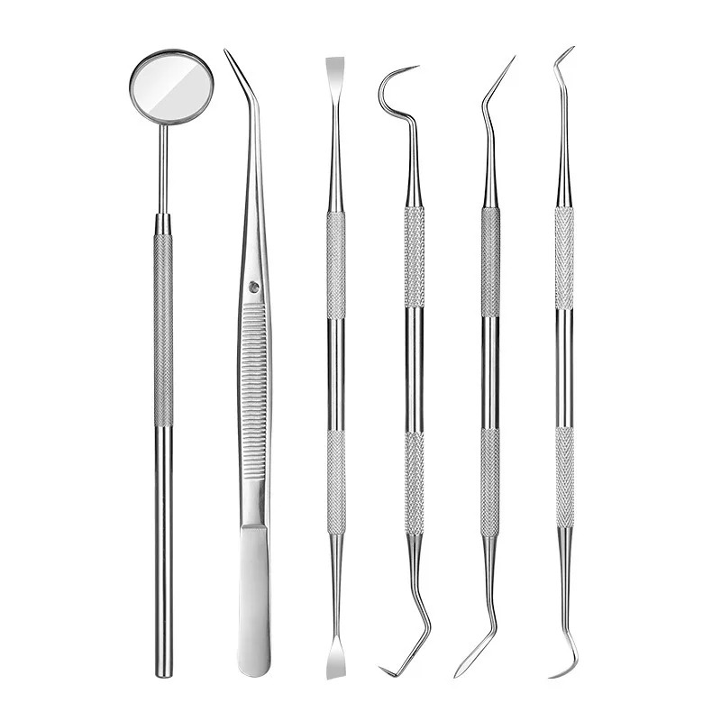 Stainless Steel New Dental Basic Teeth Whitening Mirror Scaler Tweezers Dentist Examination Set Prepared Tool Set Tweezer