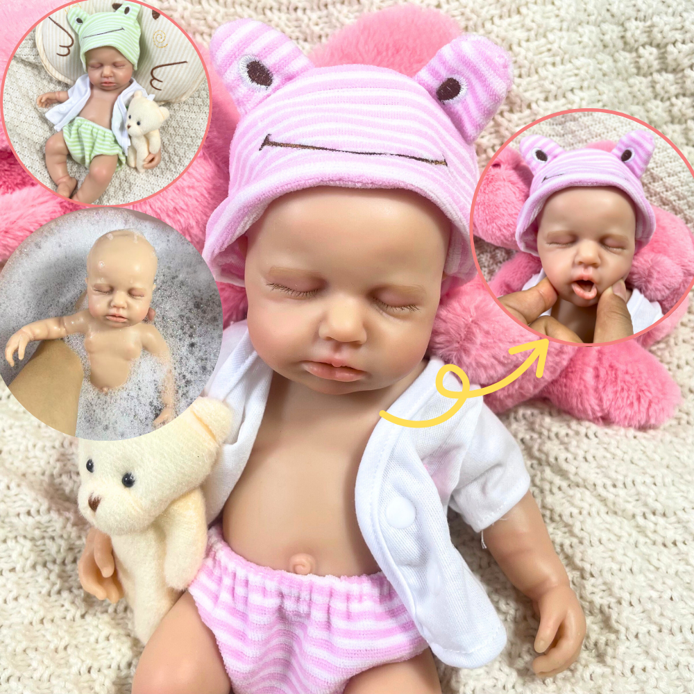2 opções mini 33cm silicone sólido completo boneca reborn louladou menina ou menino lavável silicone corpo macio aniversário presente de natal