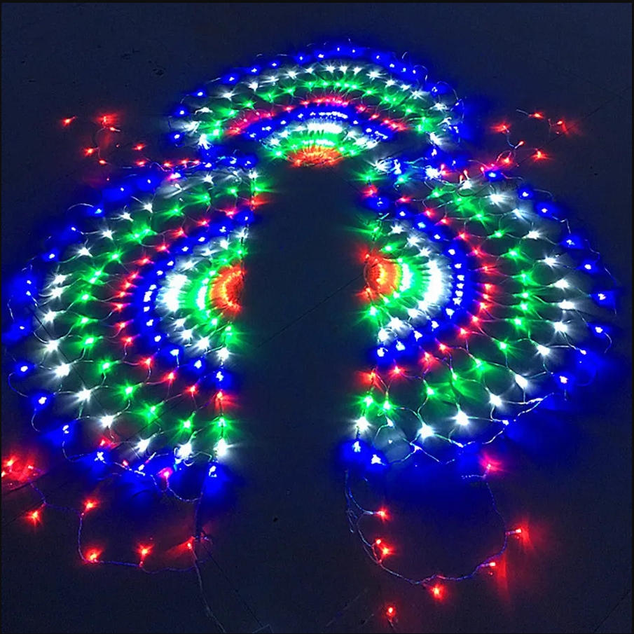 Guirxiété Lumineuse LED en Maille Résistante à l'Eau, 3.2x0.6m, Éclairage d'Extérieur, Décor de Jardin, Avant-Toit, Noël
