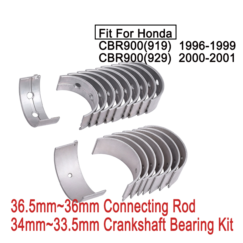 Kit de roulement de vilebrequin de moto, 36.5mm ~ 36mm, 34mm ~ 33.5mm, Honda CBR 900, CBR900, CBR 919, CBR 929, 1996-2000, 2001, le plus récent