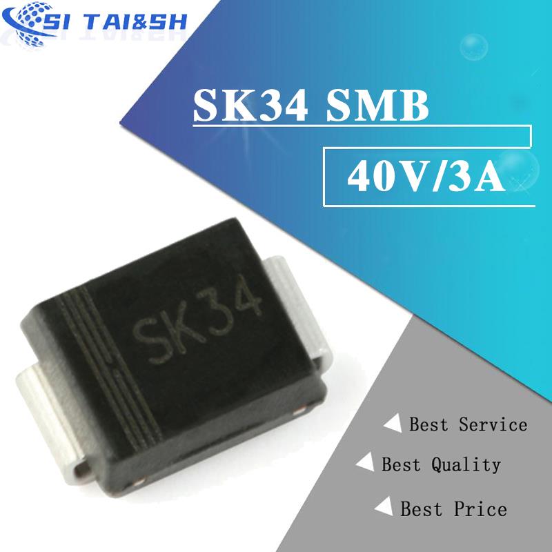 Si Tai & SH 100 Pçs/lote SK34 SMB 40V/3A Sistema de Dados Retificador de Diodo Schottky