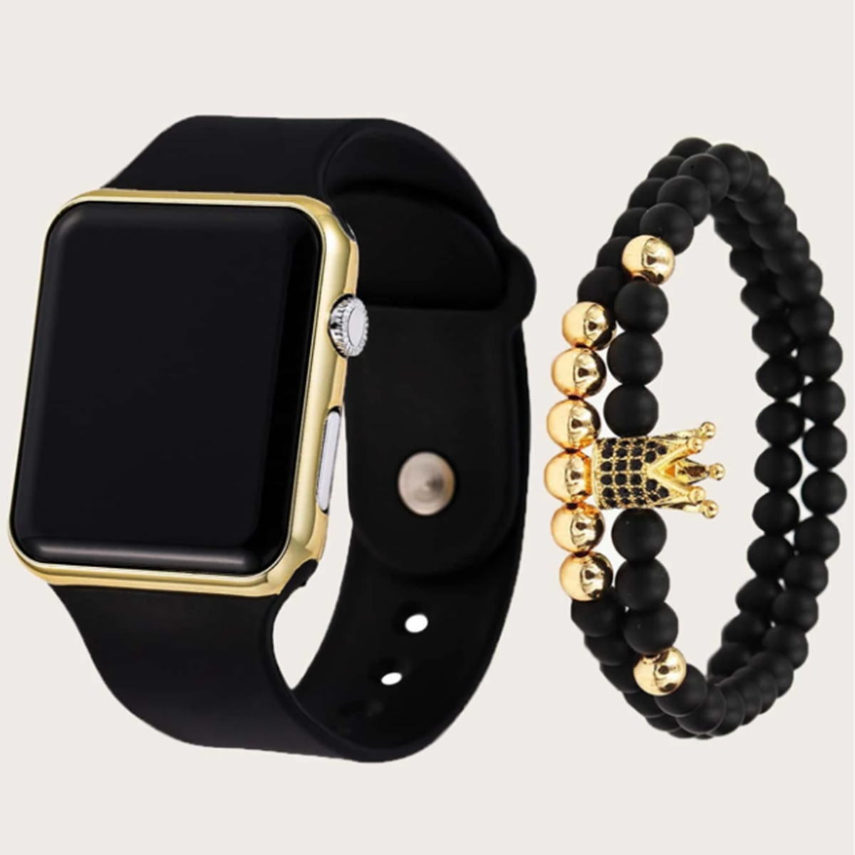 1pc pulseira de plástico preto elegante mostrador quadrado relógio eletrônico