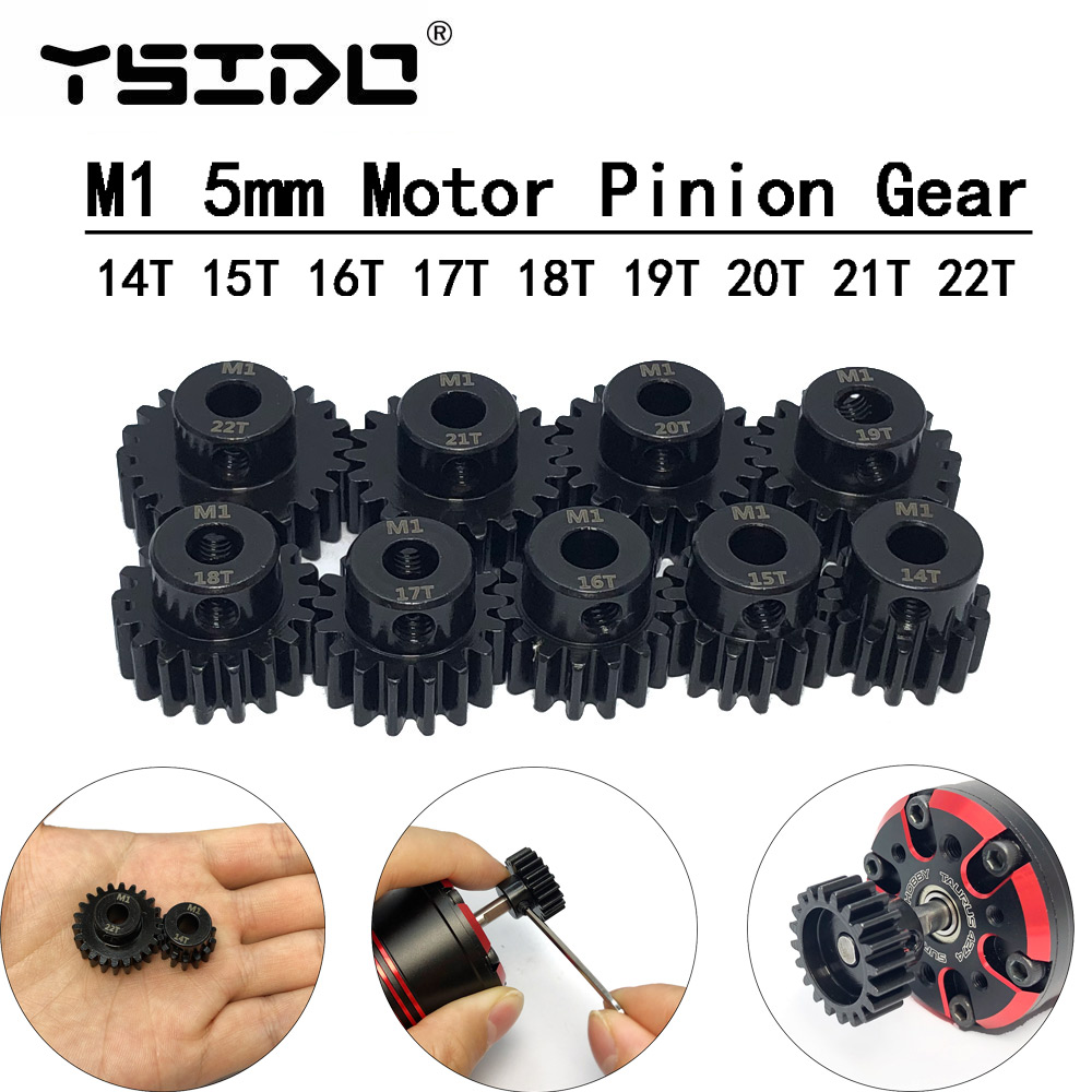 YSIDO M1 5mm 14T 15T 16T 17T 18T 19T 20T 21T 22T Stalowa metalowa przekładnia zębata do samochodów RC 1/8 1/5 1/7 Traxxas XMAXX ARRMA