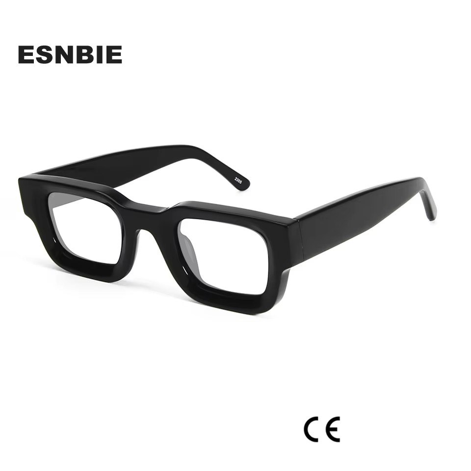 Modne ręcznie robione oprawki z octanem Punk kwadratowe okulary optyczne męskie okulary dla krótkowzrocznych okulary korekcyjne oprawki Lentes Opticos Para