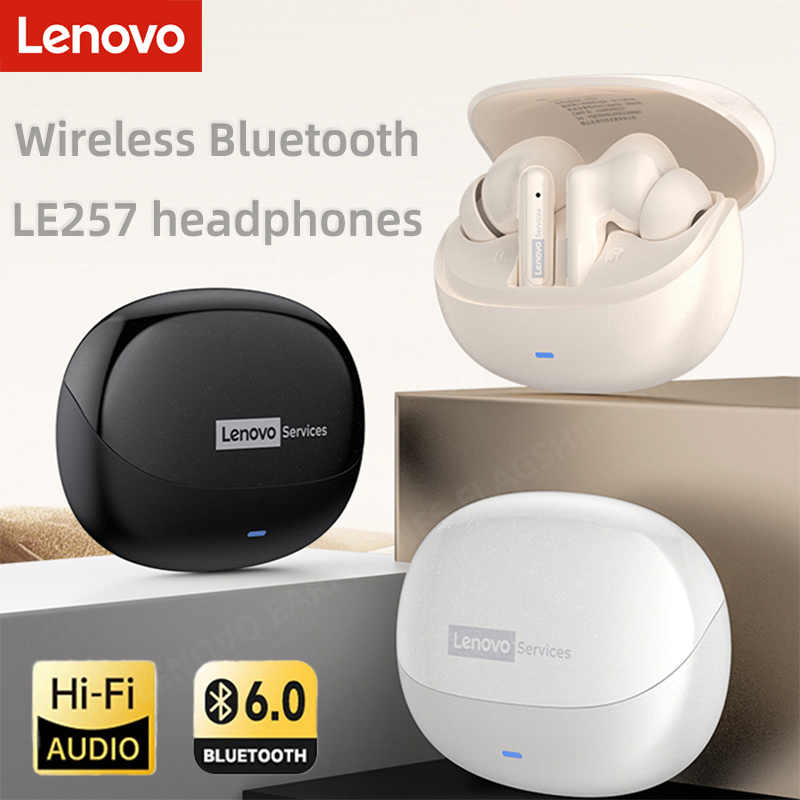    Lenovo LE257 TWS Kabellose Bluetooth 6.0 Kopfhörer HiFi-Sound ENC Anruf-Geräuschunterdrückung Ohrhörer Gaming-Sport-Headset mit Mikrofon