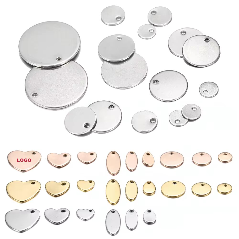 10-50 teile/los 6-30mm Edelstahl Charms Runde Stanzen Rohlinge Dog Tag Anhänger Für DIY Halsketten schmuck Machen Erkenntnisse