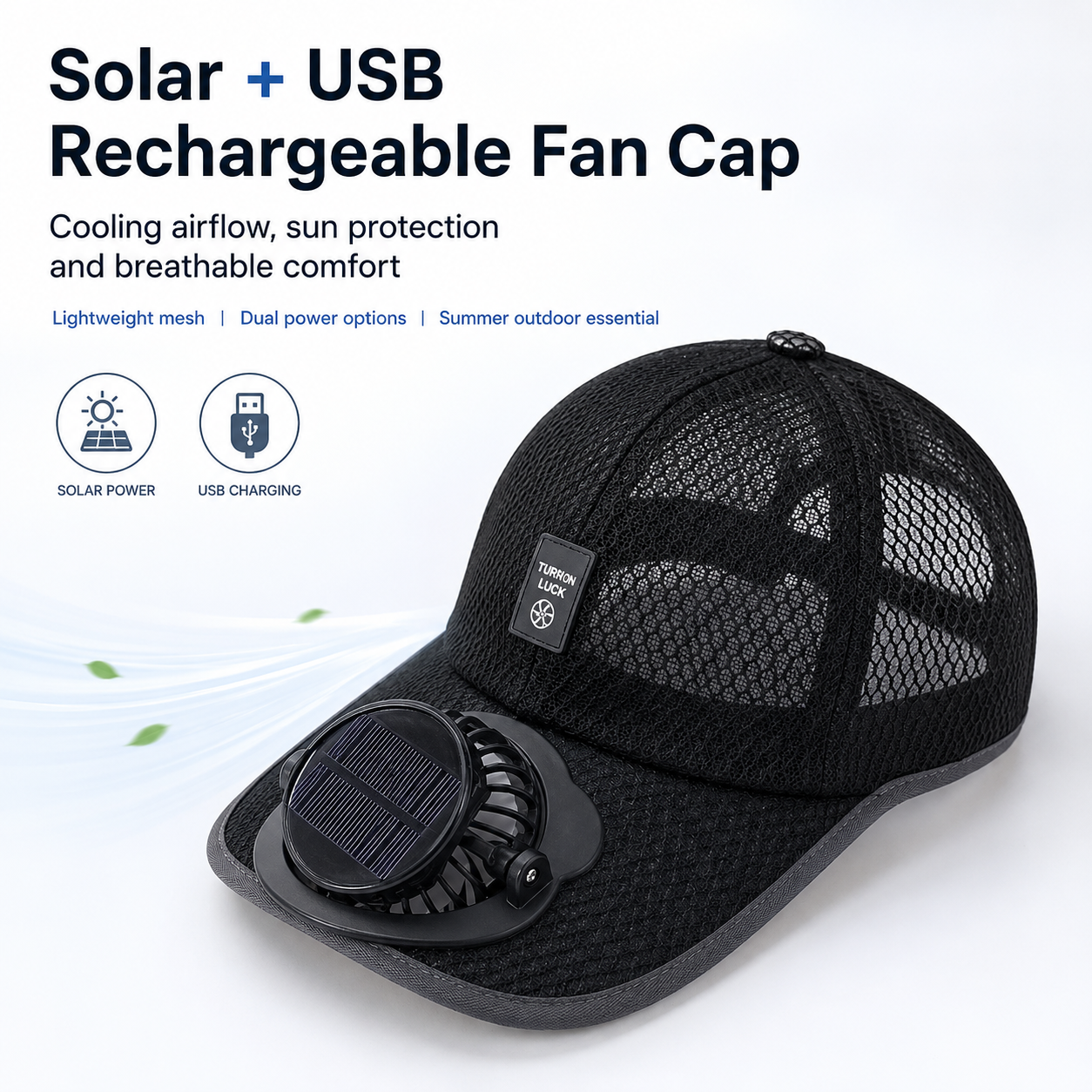 Herensnel drogende bucket hat grote maat zonnehoed met op zonne-energie werkende ventilator USB oplaadbaar voor buitenactiviteiten zoals wandelen, kamperen en vissen