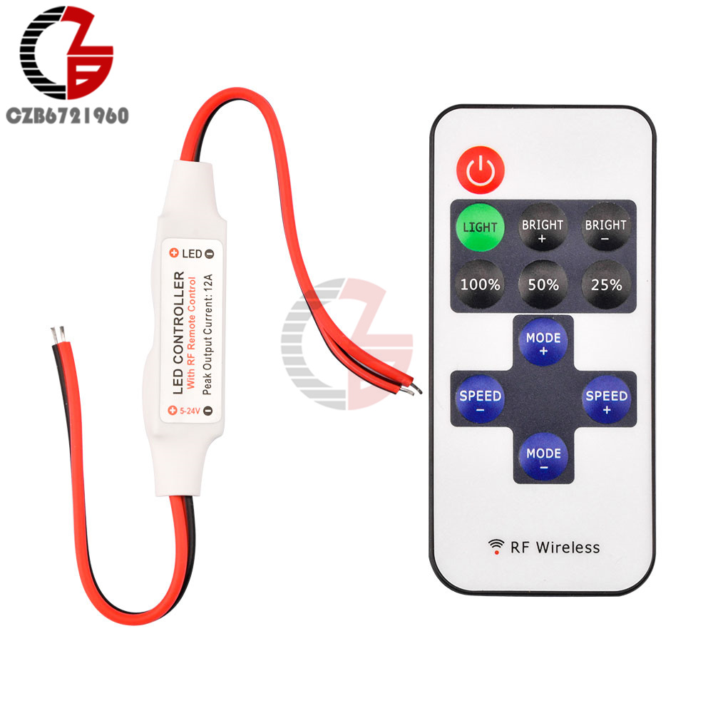 1 Juego de interruptor de Control remoto inalámbrico RF de 12V, atenuador LED para tira de luces LED 3528 2835 5050, efectos dinámicos de velocidad PWM