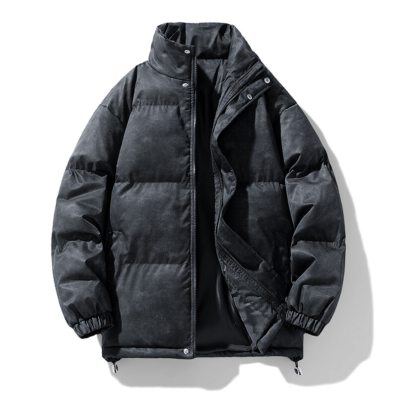 Inverno novos homens cor sólida parkas qualidade marca gola harajuku quente grosso jaqueta masculina moda casual parka casaco