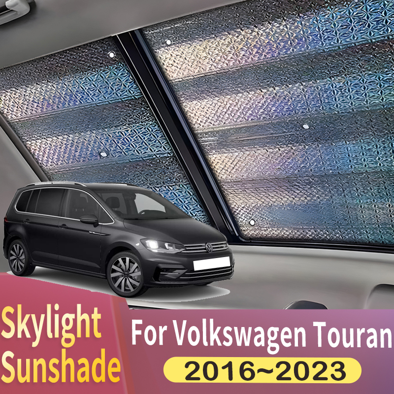 Schiebedach-Sonnenschutz, geeignet für Volkswagen VW Touran 5T 2016–2023 2022, Auto-Panorama-Dach, 2 x Hitzeschild, Fenster-Sonnenschutz, Anti-UV