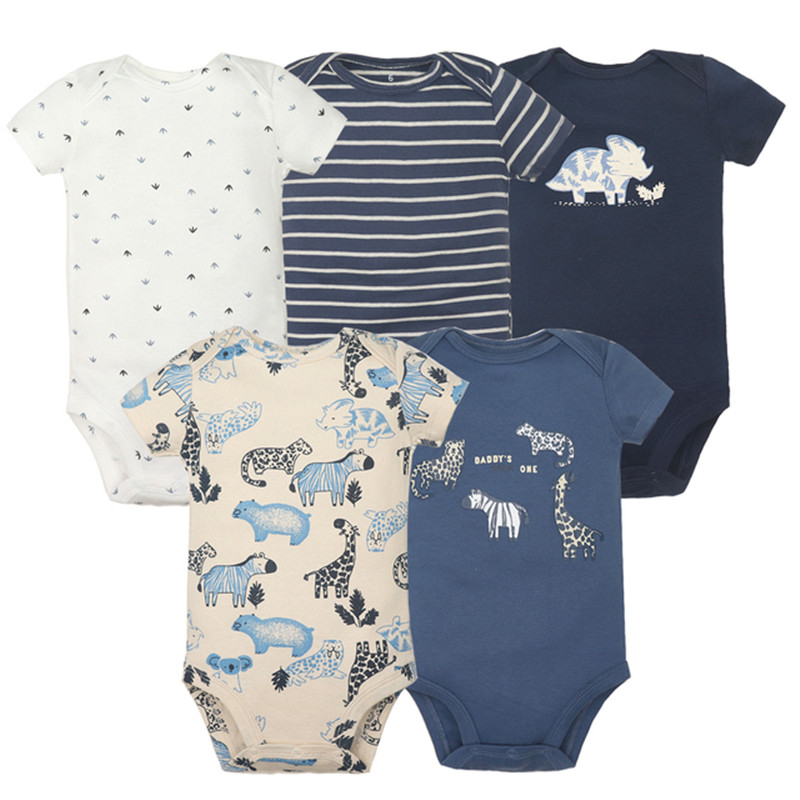 Pelele para niños recién nacidos, mono de algodón para bebé, ropa suave para bebé de 5 piezas, ropa para bebé de dibujos animados de 0 a 24 meses, novedad de 2024