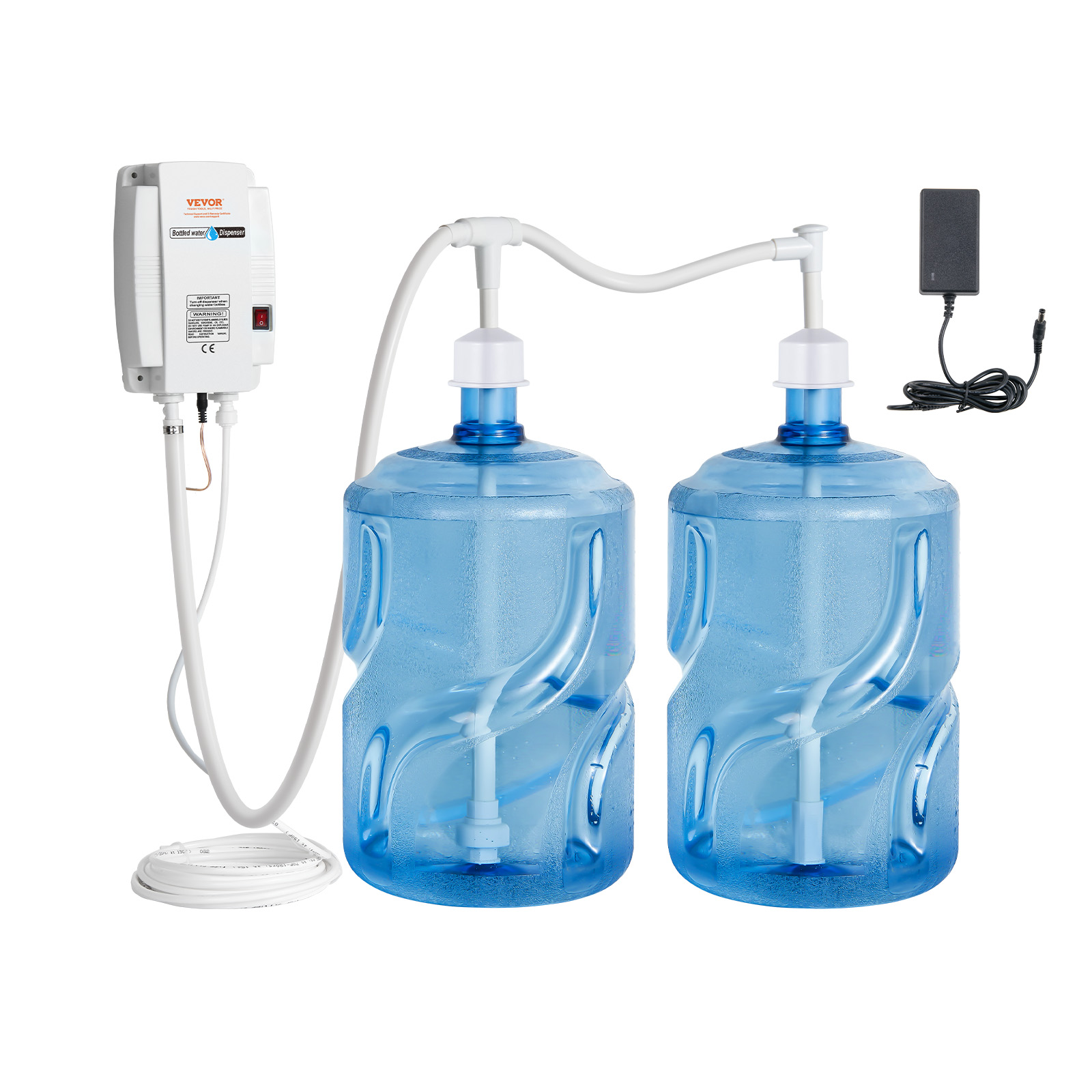 SucceBuy 2x5Gal Flessenwaterdispenser Pomp Systeem Doseersysteem Auto Elektrische Waterdispenser Dubbele Pijp Waterkan Pomp