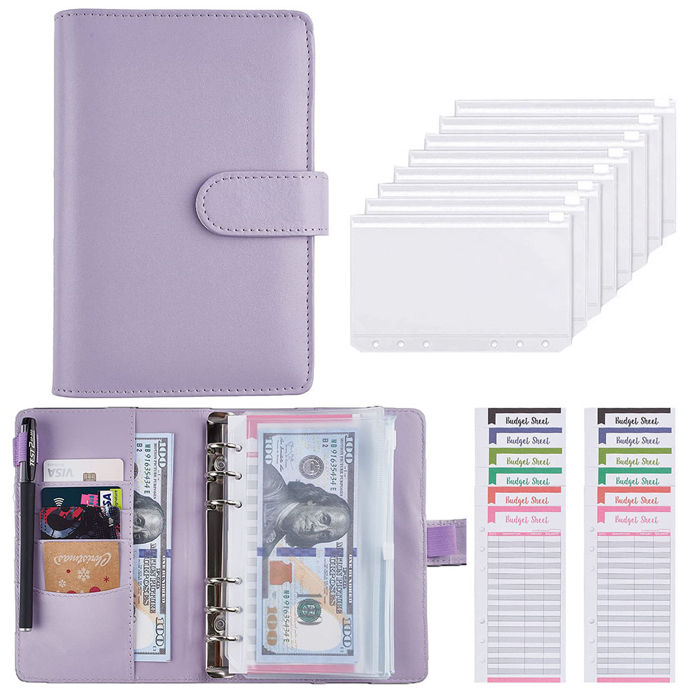 Budget Planner 2023 ซองจดหมายเงินสดประหยัดเงิน 6 หลุม Binder สําหรับ Financial Management A6 หลวมโน้ตบุ๊ค Binder ที่อยู่อาศัย