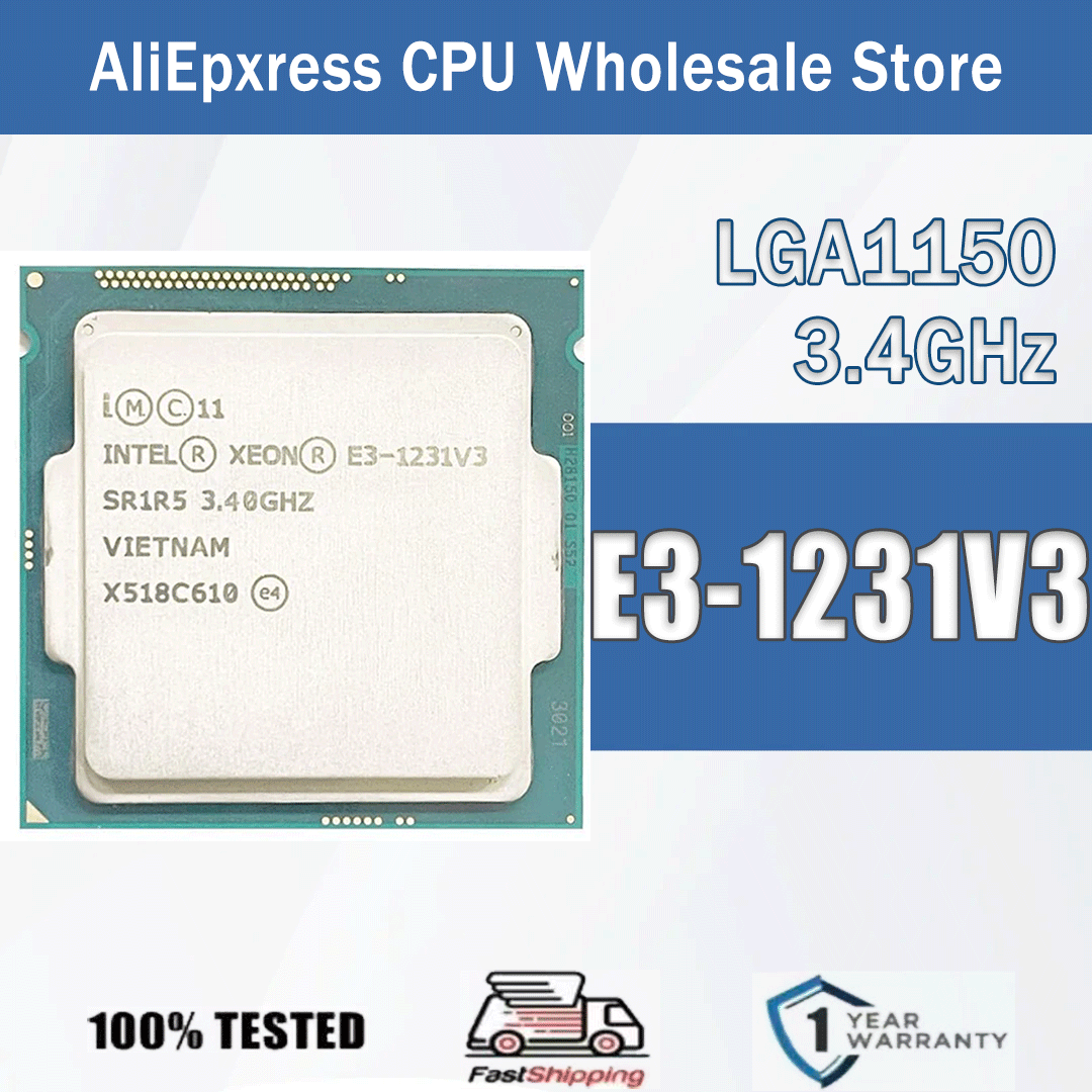 Intel Xeon E3-1231V3 3.4GHz Quad-Core 8M 80W E3 1231 V3 ordinateur processeur d'unité centrale serveur E3 1231V3 paquet LGA 1150