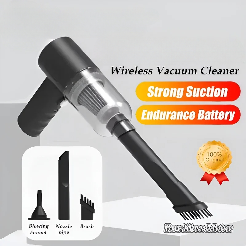 9000Pa Wireless Car Vacuum Cleaner USB Charging 1200mAh Portable Cleaning Appliance Mini Wet and Dry Vacuum Cleaner Household