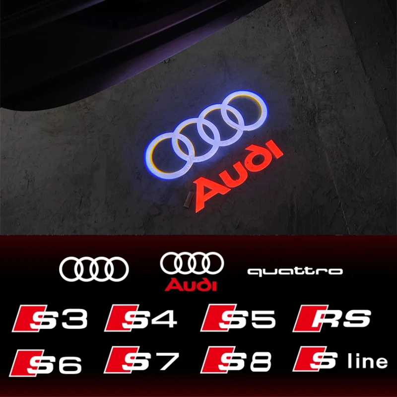 Для Audi A4 A3 8V 8P 8L A6 C5 C6 C7 A5 A7 Q3 Q5 Q7 S3 S4 S6 RS Sline Quattro Автомобильная HD-проекторная лампа Светодиодная лампа для автоматической двери Добро пожаловать