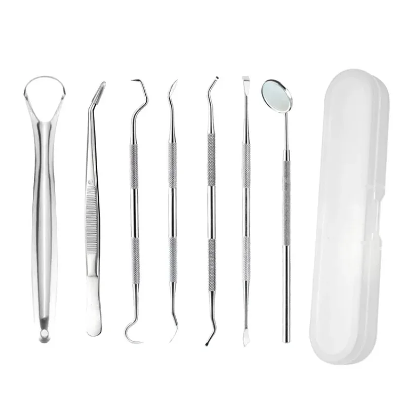 3/4/7pcs Teeth Cleaning Dentist Tools Professional Stainless Steel Tartar Remover Toothpick Plaque Scraper Dental Kit