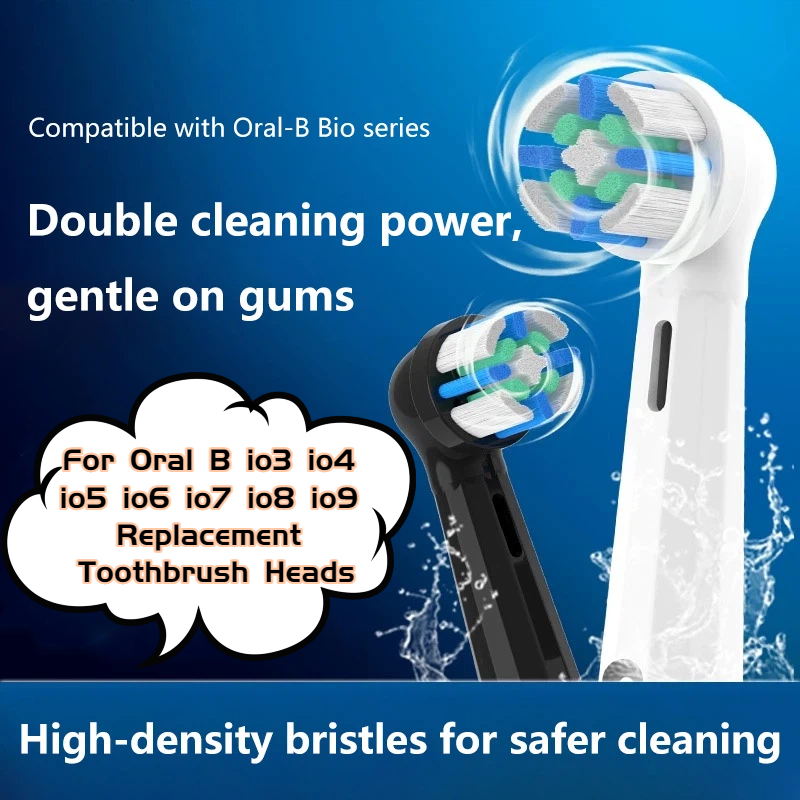 Cabeças de reposição para escovas de dentes Oral B io3 io4 io5 io6 io7 io8 io9, cabeça redonda, para escova de dentes Oral B io, cerdas macias.