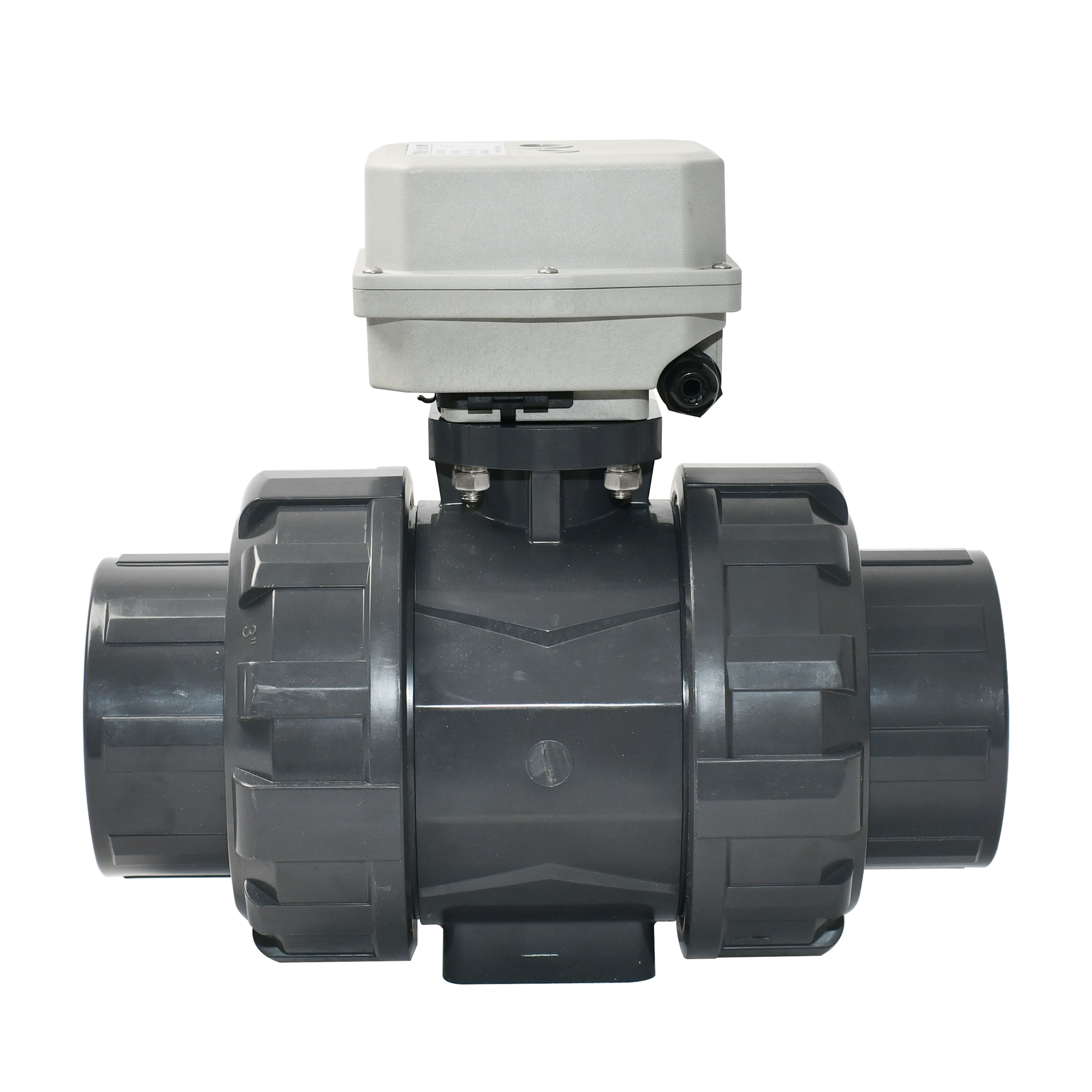 Atuador elétrico motorizado, válvula de esfera PVC, 2 Way elétrico operado, BSP NPT Thread, 24V, DC, DN80, 1Mpa