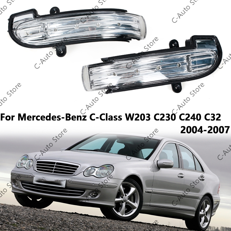 Para mercedes-benz Clase C W203 C230 C240 C32 2004 2005 2006 2007 luz LED de intermitente de espejo de 4 puertas para coche 2038201521 2038201621