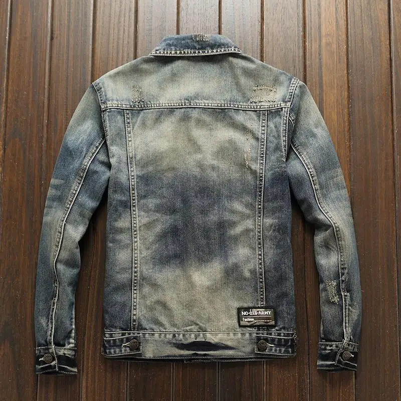 Jesienny płaszcz kowbojski dla mężczyzn Modne kurtki jeansowe w stylu vintage Mężczyzna Niska cena Stylowy Japoński Retro Oryginalny Korea Estetyczny Niski Rock