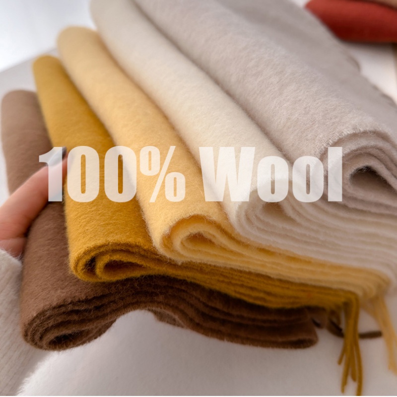 100% lã cachecol de inverno para mulheres longo quente cachecóis de caxemira hijab sólido senhora xale envoltório feminino pashmina bandana lenços de cabeça novo