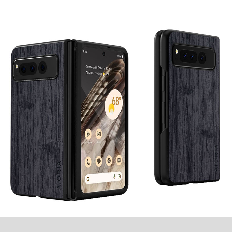Etui na Google Pixel Fold 5G Funda Bamboo Wood Pattern Leather Nowe Luksusowe Skórzane Etui na Telefon Coque do Google Pixel Fold Case Capa