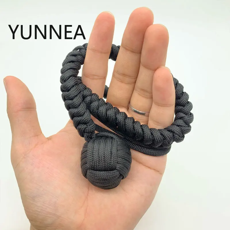 Pulsera de látigo de puño de mono DIY, cuerda de autodefensa EDC para exteriores, bola de acero, interruptor de ventana rota, herramientas de llavero de seguridad Personal, 1 ud.