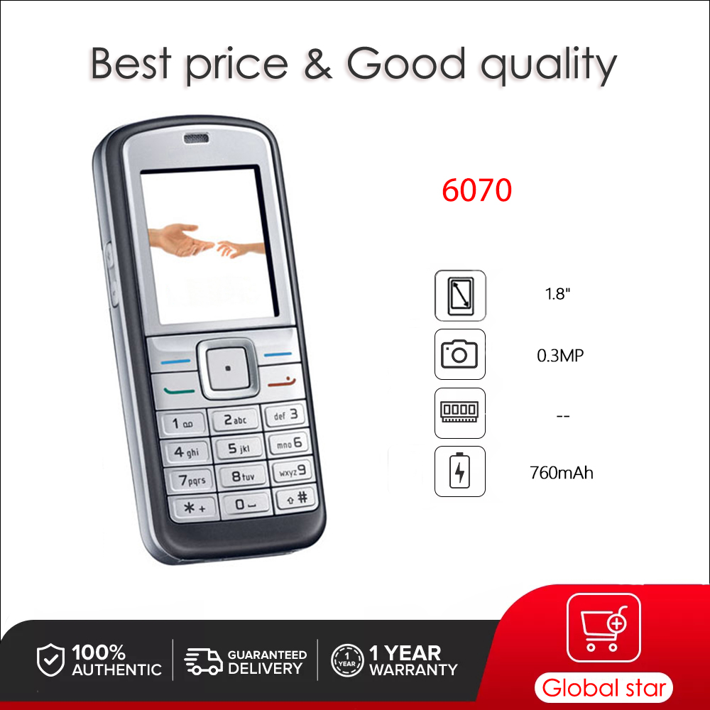 Original Unlocked 6070 Mobile Phone Russian Arabic Hebrew Keyboard Made in Finland