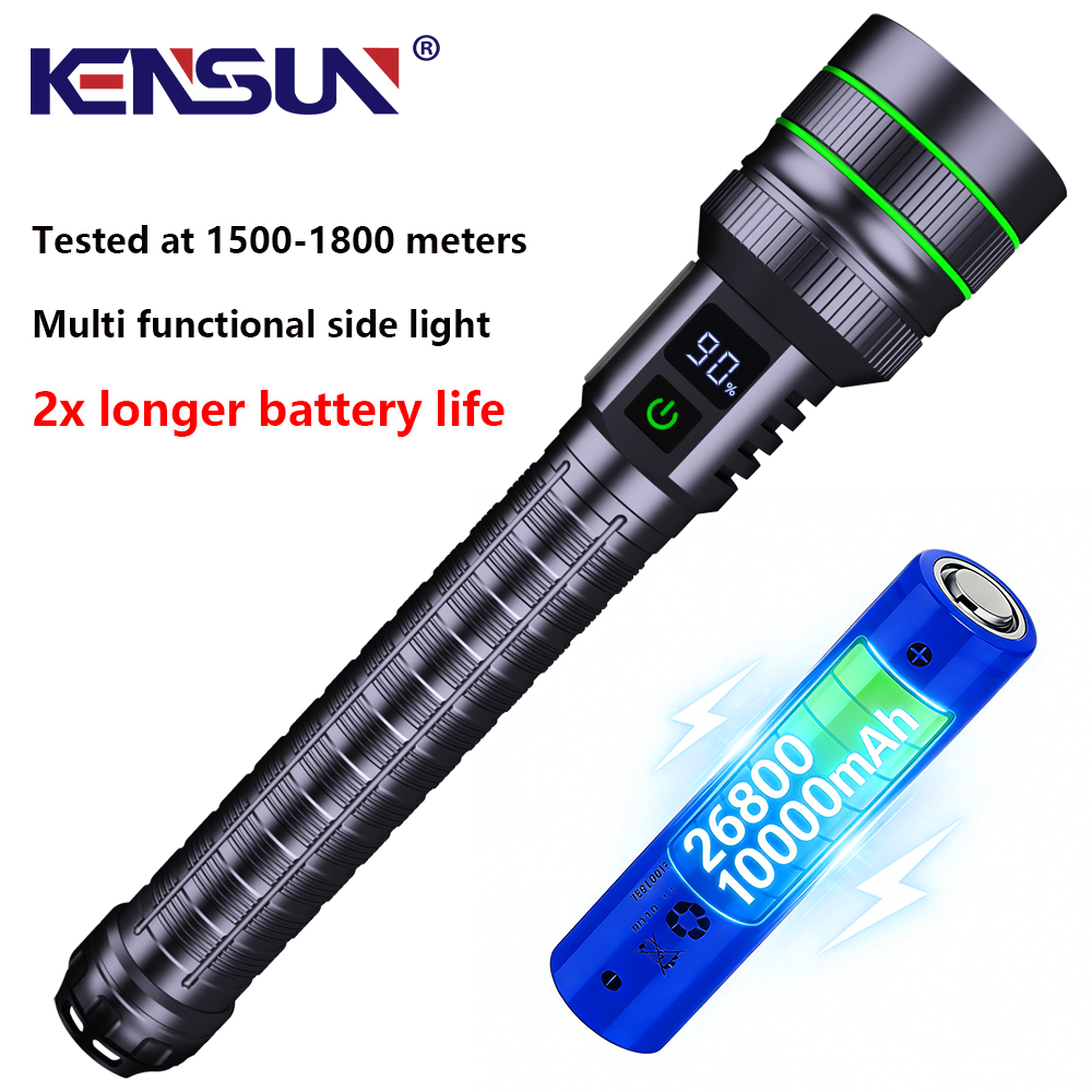 ハイパワーLED懐中電灯,充電式,USB,非常に長い戦術的な懐中電灯,強力な懐中電灯,屋外での使用に最適,防水